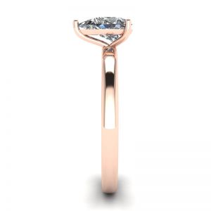 Bague Solitaire Diamant Poire Classique Or Rose - Photo 2