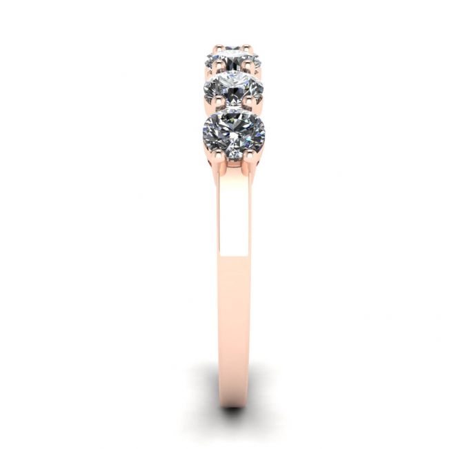 Bague diamant sept pierres éternelles en or rose 18 carats - Photo 2