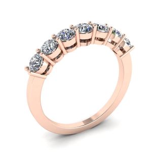 Bague diamant sept pierres éternelles en or rose 18 carats - Photo 3