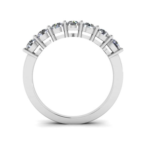 Bague diamant sept pierres éternelles en or blanc 18 carats, More Image 0