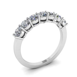 Bague diamant sept pierres éternelles en or blanc 18 carats - Photo 3