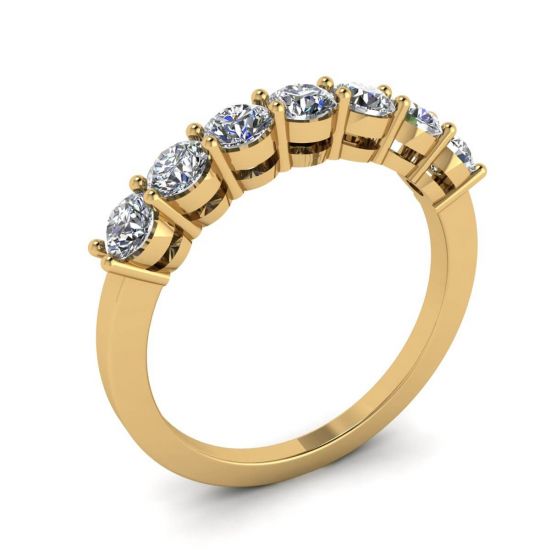 Bague diamant sept pierres éternelles en or jaune 18 carats,  Agrandir l'image 4