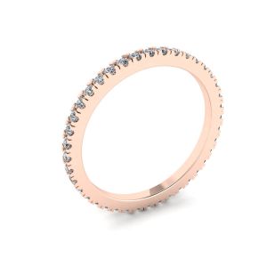 Petite bague d'éternité diamant classique en or rose 18 carats - Photo 3