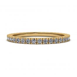 Petite bague d'éternité diamant classique en or jaune 18 carats
