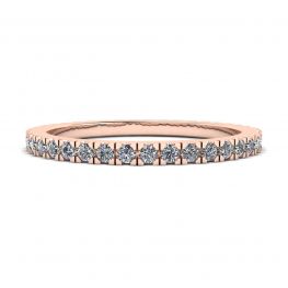 Petite bague d'éternité diamant classique en or rose 18 carats