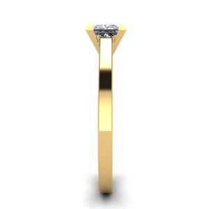Bague diamant taille princesse en or jaune 18 carats - Photo 2