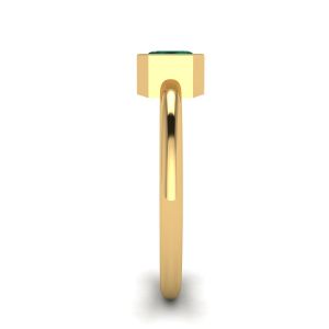 Bague émeraude carrée élégante en or jaune 18 carats - Photo 2