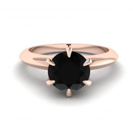 Bague de Fiançailles Or Rose 1 carat Diamant Noir 2980R