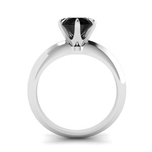 Bague de fiançailles avec diamant noir 1 carat - Photo 1