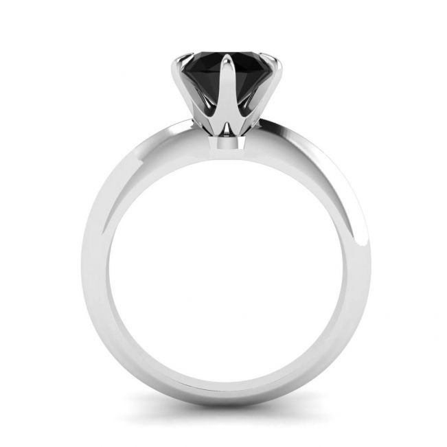 Bague de fiançailles avec diamant noir 1 carat - Photo 1