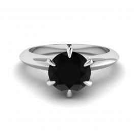 Bague de fiançailles avec diamant noir 1 carat
