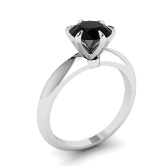 Bague de fiançailles avec diamant noir 1 carat,  Agrandir l'image 4