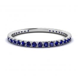 Bague Éternité Saphir Pave Riviera Or Blanc