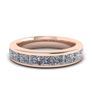 Bague Eternity Diamant Taille Princesse Or Rose
