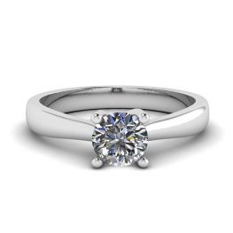 Bague griffes croisées avec diamant rond