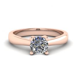 Bague griffes croisées avec diamant rond en or rose 18 carats