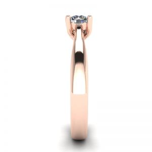 Bague griffes croisées avec diamant rond en or rose 18 carats - Photo 2