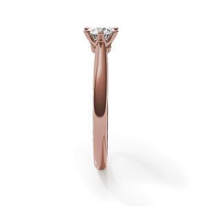 Bague de fiançailles diamant couronne 6 griffes en or rose - Photo 2
