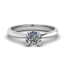 Bague sertie pétale avec diamant rond