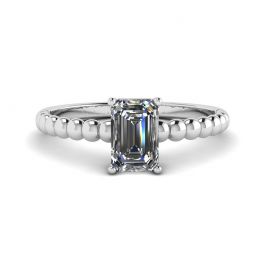 Bague barbu avec diamant taille émeraude