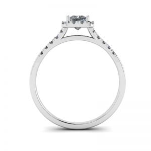 Bague diamant taille princesse Halo - Photo 3