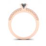 Bague en diamant taille princesse en V avec pavé latéral en or rose, Image 2