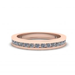 Bague Éternité Diamant Serti Canal Or Rose