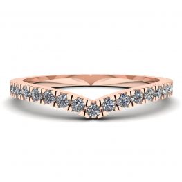 Anneau d'éternité en diamant incurvé en or rose