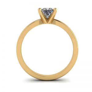Bague de fiançailles en or mélangé avec diamant princesse - Photo 1