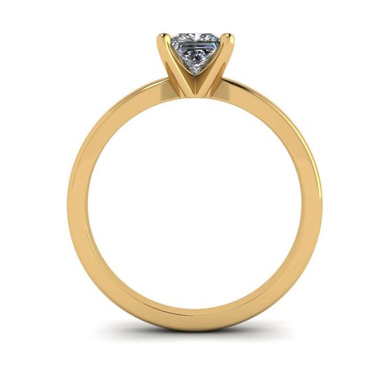 Bague de fiançailles en or mélangé avec diamant princesse, More Image 0