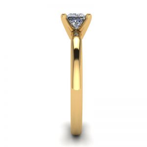 Bague de fiançailles en or mélangé avec diamant princesse - Photo 2