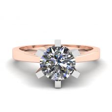 Bague en diamant en or rose 18 carats pour fiançailles