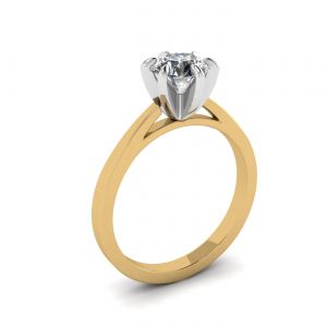 Bague de fiançailles en or mélangé avec diamant - Photo 3