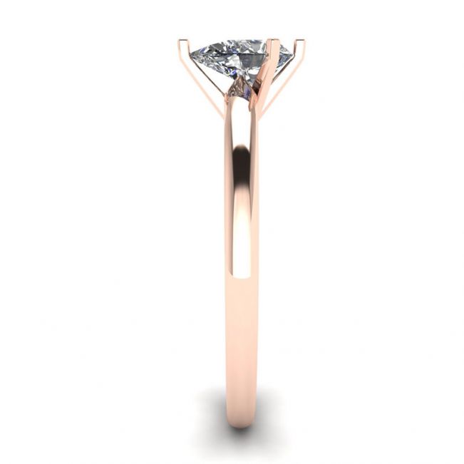 Solitaire Diamant Poire 6 griffes Or Rose - Photo 2