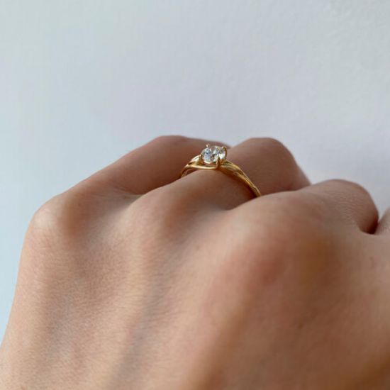 Bague de fiançailles en diamant inspiré de la nature, More Image 1