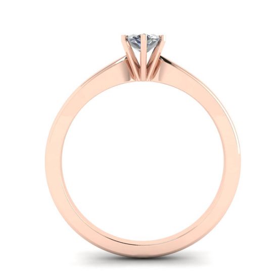 Bague de fiançailles rose avec diamant taille marquise, More Image 0