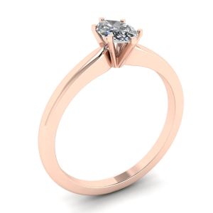 Bague de fiançailles rose avec diamant taille marquise - Photo 3