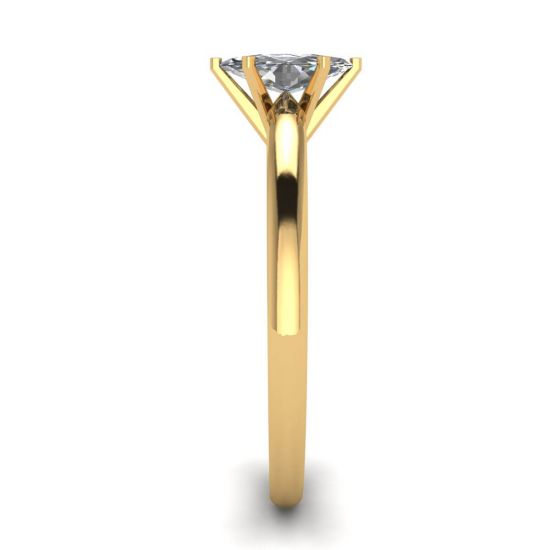 Bague diamant marquise 6 griffes en or jaune 18 carats, More Image 1