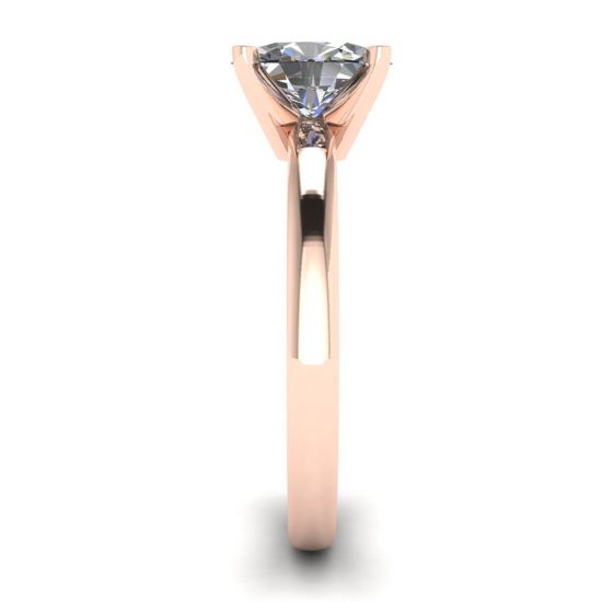 Bague Diamant Ovale Or Rose,  Agrandir l'image 3