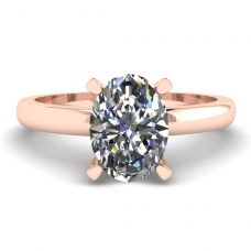 Bague Diamant Ovale Or Rose