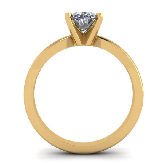 Bague diamant ovale en or jaune 18 carats, More Image 0