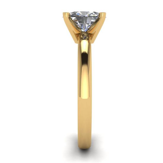 Bague diamant ovale en or jaune 18 carats, More Image 1