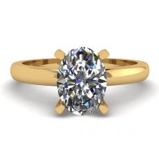 Bague diamant ovale en or jaune 18 carats