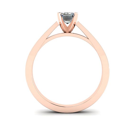 Bague en diamant taille émeraude de style futuriste en or rose 18 carats, More Image 0