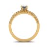 Bague en or jaune 18 carats avec diamant taille émeraude, Image 2