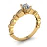 Bague Diamant Ovale Style Romantique Or Jaune, Image 4