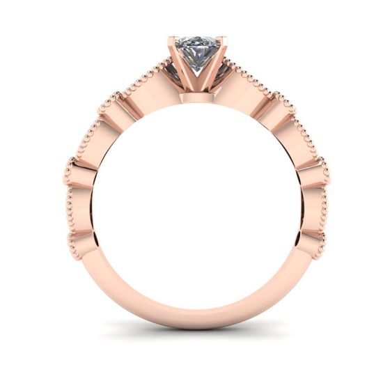 Bague Diamant Ovale Style Romantique Or Rose, More Image 0
