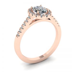 Bague Diamant Ovale Or Rose - Photo 3