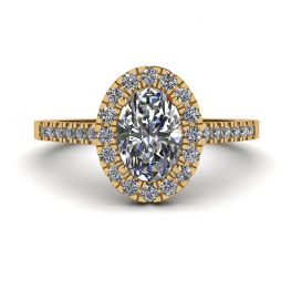 Bague Diamant Ovale Or Jaune