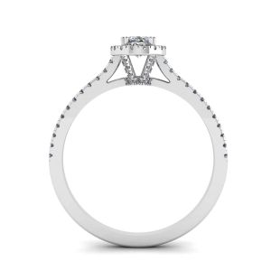 Bague Halo Diamant Taille Ovale - Photo 1